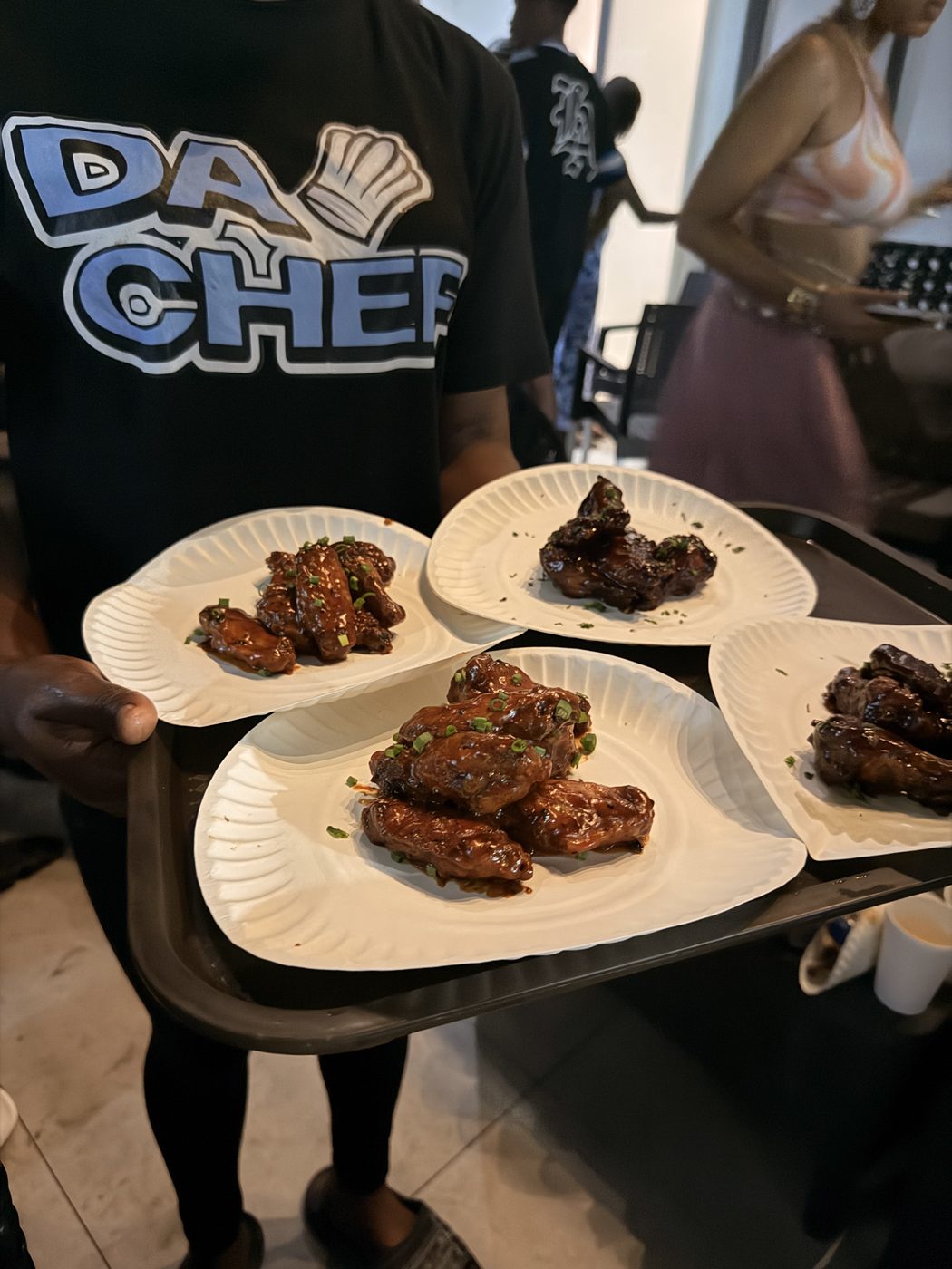 DaChef BBQ wings served at a catering event